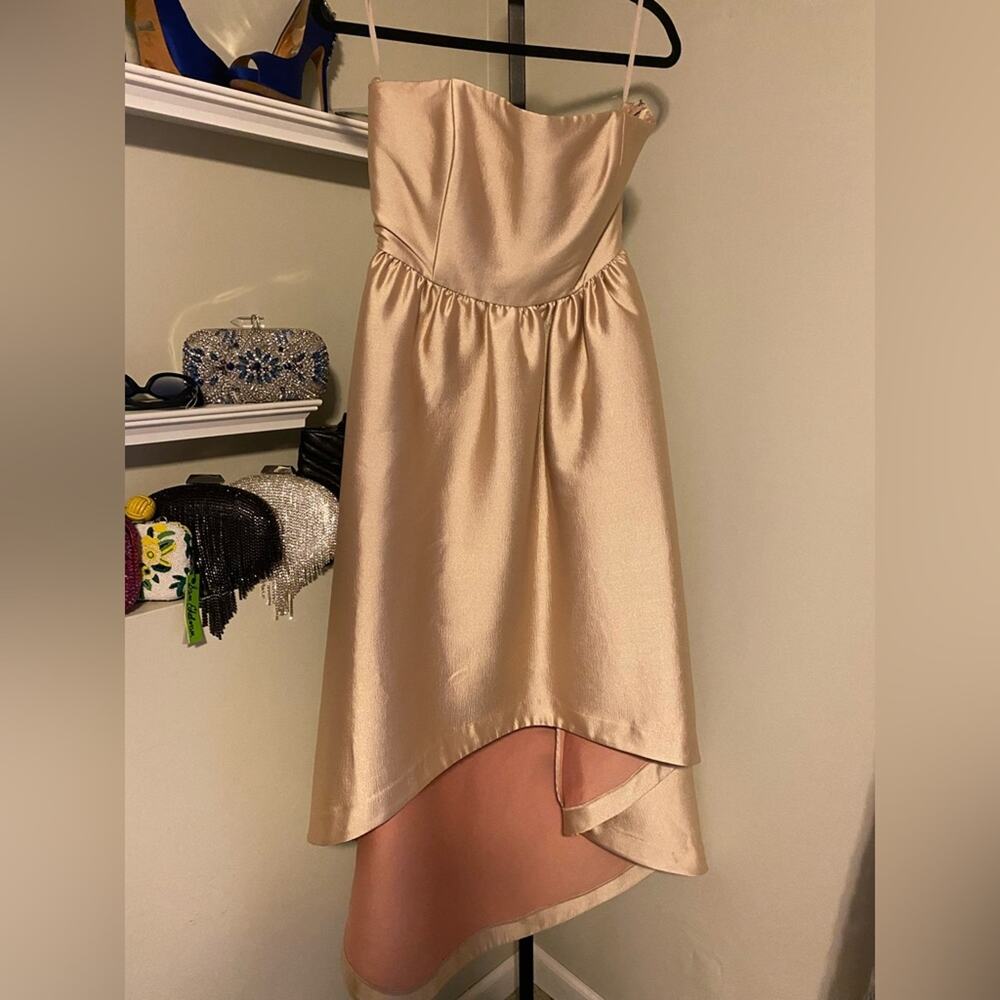 Co Strapless Satin High-Low Cocktail Dress - Picture 12 of 15